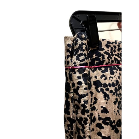 NWT J. Crew Trouser Shorts Tan Leopard Print Linen Blend Mob Wife Size 8 - Picture 4 of 6